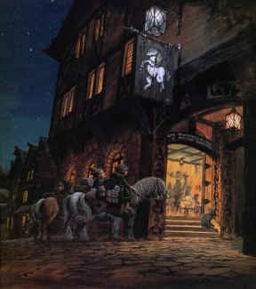 Los hobbits en el Poney Pisador